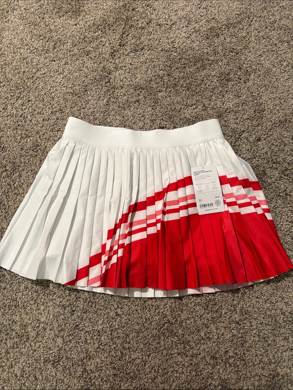 Athleta Match Point Pleated Colorblock Skort size medium NWT